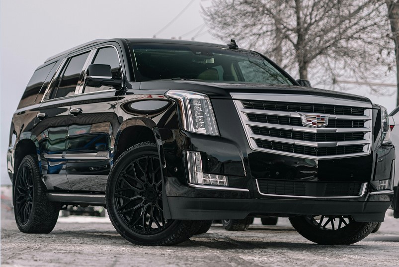 Black luxury car prepared for airport transportation